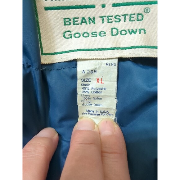 Vintage L.L. Bean Sz XL Goose Down Timberline Parka Teal Barn Jacket Corduroy - Picture 14 of 16